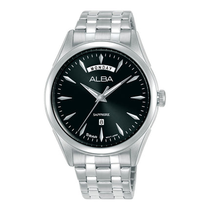 Alba Prestige A6B009X1 Men Black Dial Stainless Steel Strap