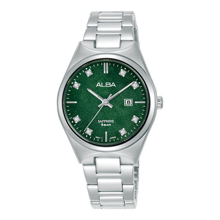 Alba Prestige AH7ES1X1 Ladies Analog Green Dial Stainless Steel Strap