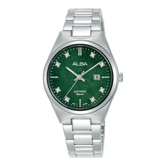 Alba Prestige AH7ES1X1 Ladies Analog Green Dial Stainless Steel Strap