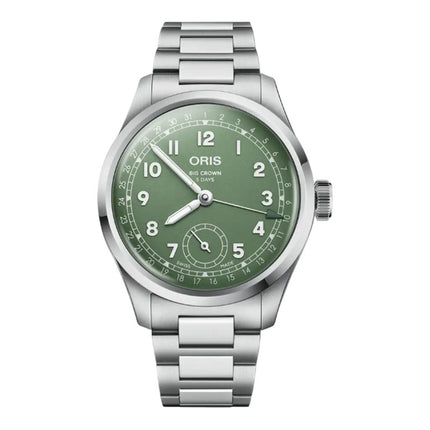 Oris Big Crown 01-403-7799-4067-07-8-20-06 Pointer Date Calibre 403 Green Dial Stainless Steel Strap