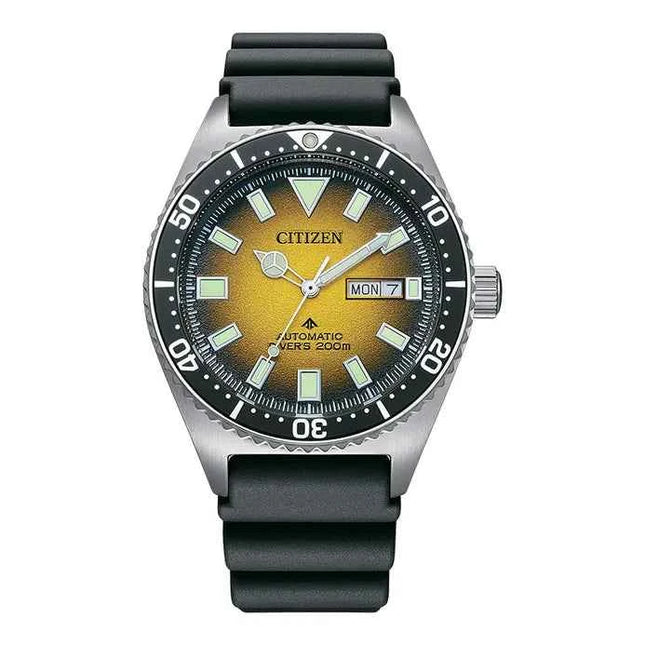 Citizen Promaster NY0120-01X Automatic Men Yellow Gradient Dial Black Rubber Strap