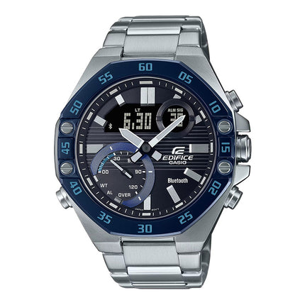 Casio Edifice ECB-10DB-1BDF Men Digital Analog Black Dial Stainless Steel Band
