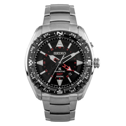 Seiko Prospex SUN049P1 Land Kinetic GMT Black Dial Stainless Steel Strap
