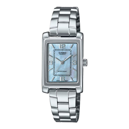 Casio General LTP-1234DS-2ADF Tank Ladies Mother Of Pearl Dial Stainless Steel Band