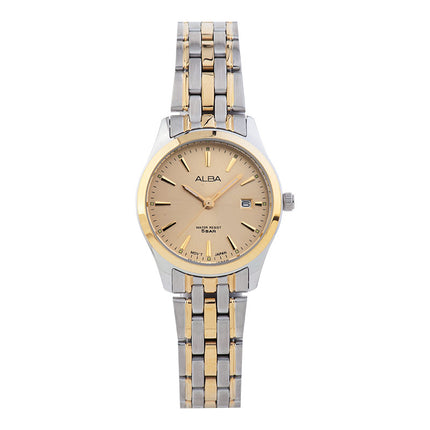 Alba AH7BN4X1 Ladies Gold Dial Dual Tone Stainless Steel Strap