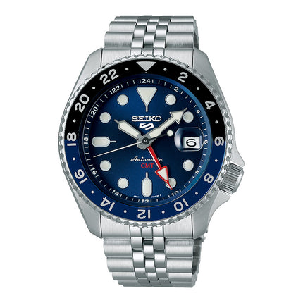 Seiko 5 Sports SSK003K1 SKX Sports Style GMT Batman Automatic Blue Dial Stainless Steel Strap