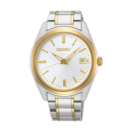 Seiko Classic SUR312P1 Discover More White Dial Dual Tone Stainless Steel Strap