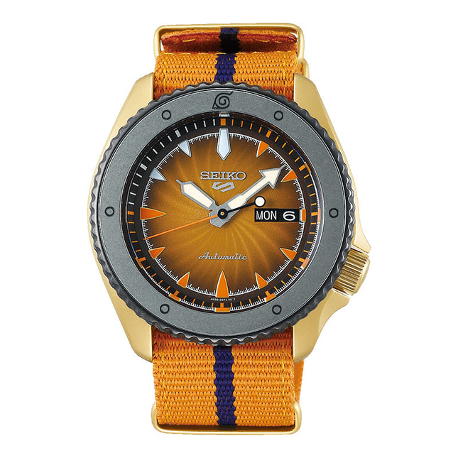 Seiko 5 Sports SRPF70K1 Naruto & Boruto Naruto Uzumaki Model Dual Tone Nylon Strap Limited Edition