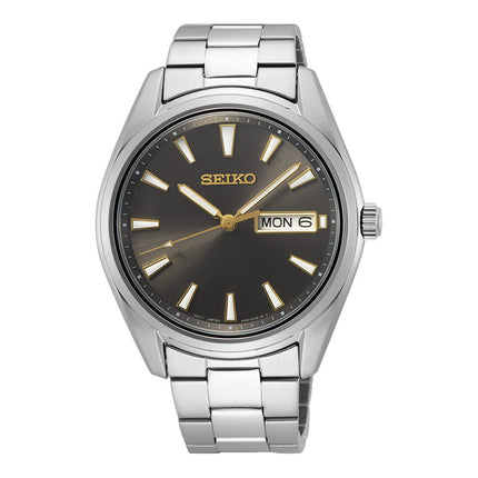 Seiko SUR343P1 Men Dark Grey Sunray Dial Stainless Steel Strap