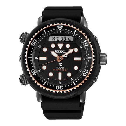 Seiko Prospex SNJ028P1 Diver Solar Arnie Digital Analog Dial Black Rubber Strap