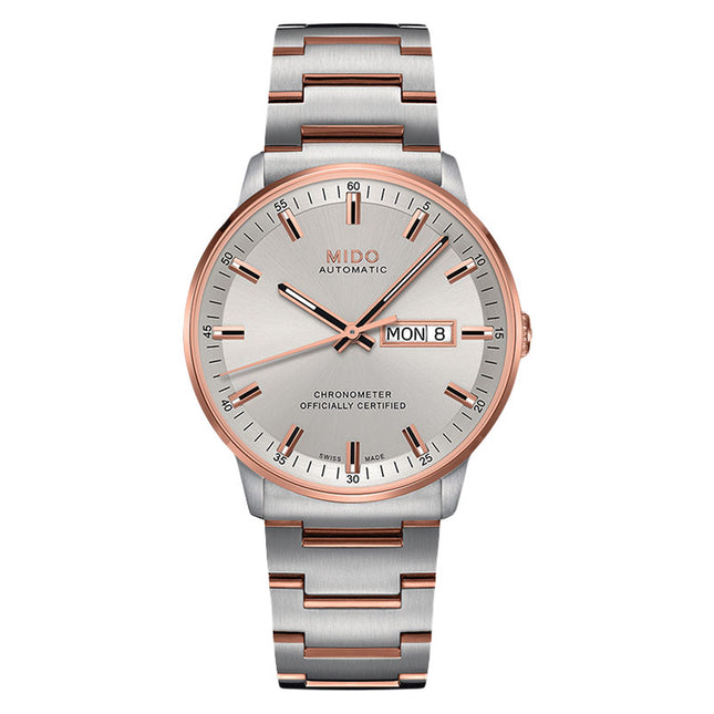 MIDO Commander II M021.431.22.031.00 Chronometer Automatic Silver Dial Dual Tone St. Steel Strap
