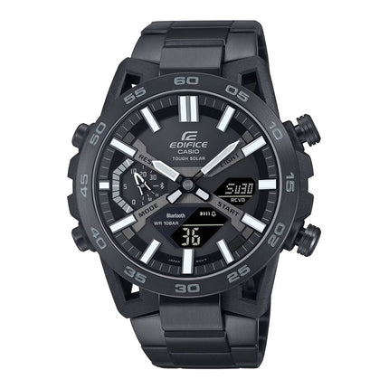 Casio Edifice ECB-2000DC-1BDF Men Sospensione Digital Analog Dial Gunmetal Stainless Steel Band