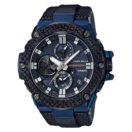 Casio G-Shock GST-B100XB-2ADR G-Steel Men Blue Analog Dial Black Resin Strap