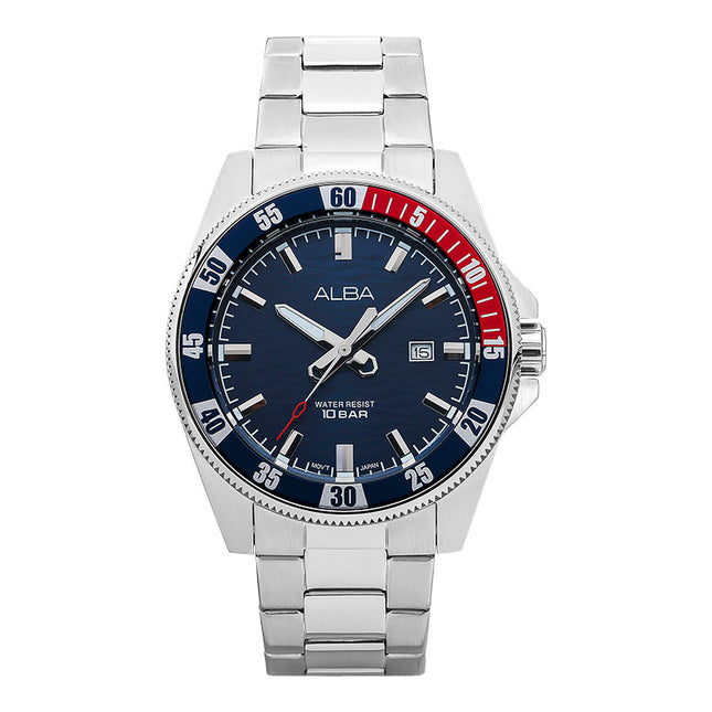 Alba Active AG8L89X1 Men Blue Patterned Dial Stainless Steel Strap