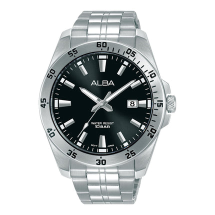 Alba Active AS9V47X1 Men Black Dial Stainless Steel Strap