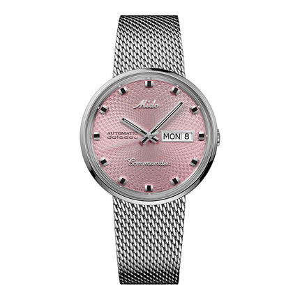 MIDO Commander M8429.4.77.11 Automatic Pink Dial Mesh Strap