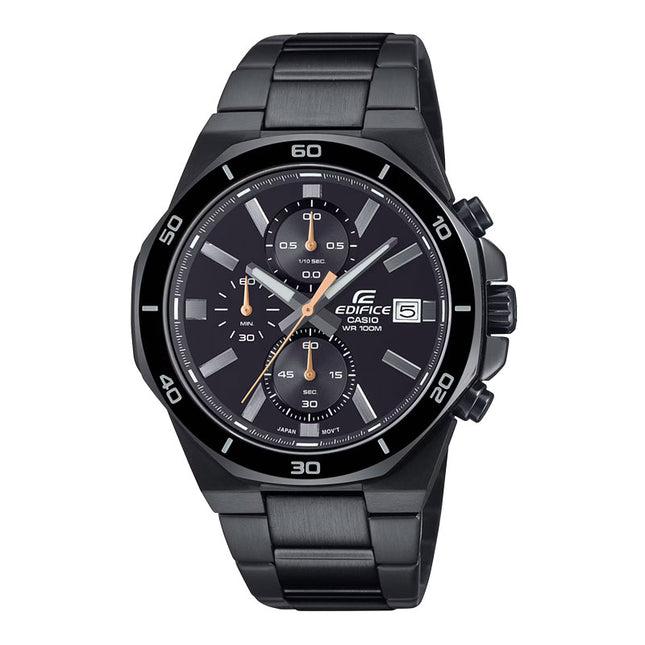 Casio Edifice EFV-640DC-1AVUDF Chronograph Men Black Dial Black Stainless Steel Band
