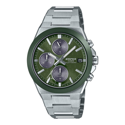 Casio Edifice EFS-S650D-3ADF Chronograph Tough Solar Ceramic Bezel Green Dial Stainless Steel Band