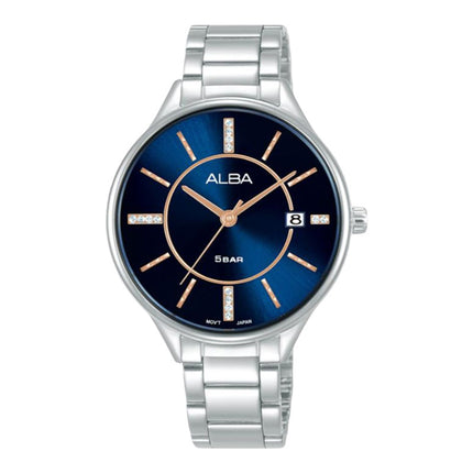 Alba Fashion AG8Q53X1 Ladies Blue Dial Stainless Steel Strap