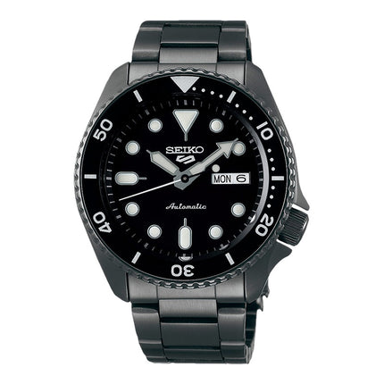 Seiko 5 Sports SRPD65K1 5KX SKX Sports Style Automatic Black Dial Gunmetal Stainless Steel Strap