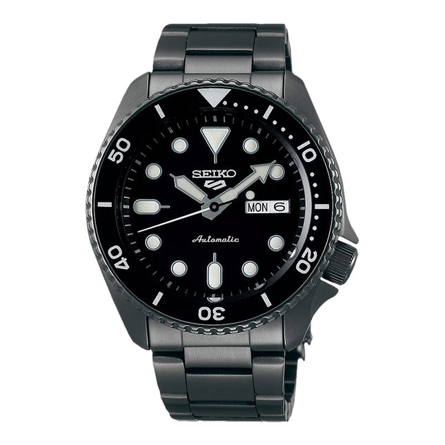 Seiko 5 Sports SRPD65K1 5KX SKX Sports Style Automatic Black Dial Gunmetal Stainless Steel Strap