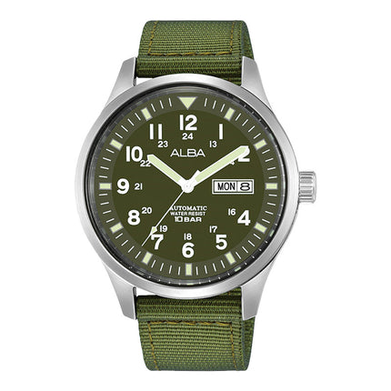 Alba Mechanical Field Military AL4217X1 Men Green Dial Green Nylon Strap