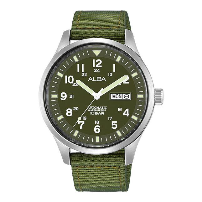 Alba Mechanical Field Military AL4217X1 Men Green Dial Green Nylon Strap