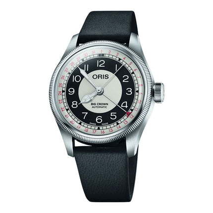 Oris Big Crown 01-754-7779-4061-07-5-19-25 Pointer Date Bullseye Multicoloured Dial Leather Strap