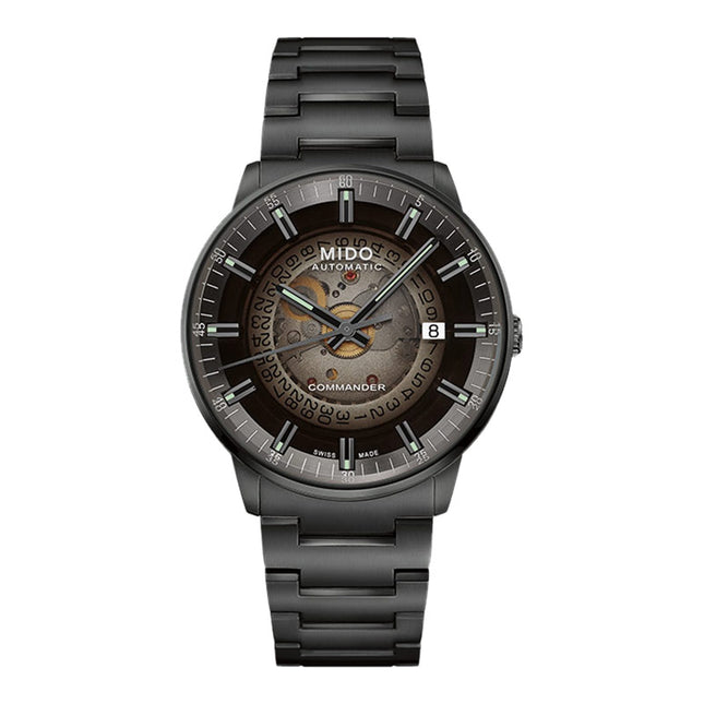 MIDO Commander II M021.407.33.411.00 Gradient Dial Black Stainless Steel Strap