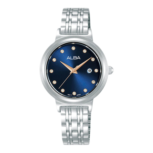Alba AH7EA5X1 Ladies Blue Dial Stainless Steel Strap