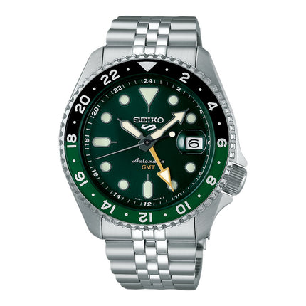 Seiko 5 Sports SSK035K1 SKX Series Automatic GMT Sprite Green Black Dial Stainless Steel Strap