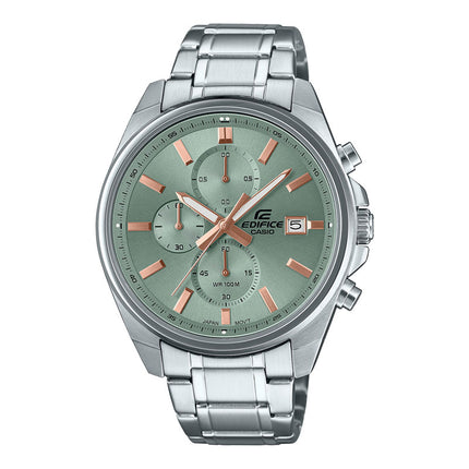 Casio Edifice EFV-610DE-3AUDF Chronograph Men Green Dial Stainless Steel Band