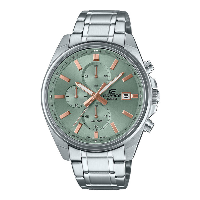 Casio Edifice EFV-610DE-3AUDF Chronograph Men Green Dial Stainless Steel Band