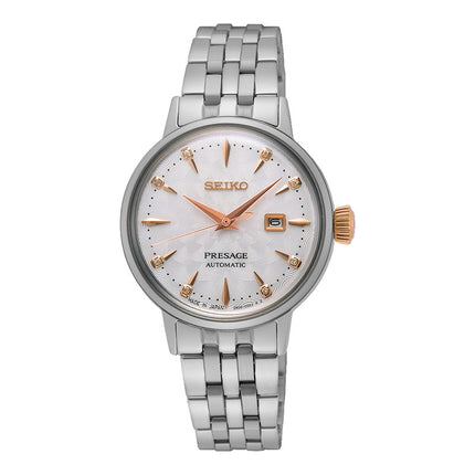 Seiko Presage SRE009J1 Cocktail Time Clover Club Diamond Twist Silver Dial Stainless Steel Strap