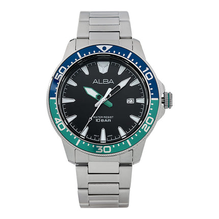 Alba AS9U03X1 Men Black Dial Stainless Steel Strap
