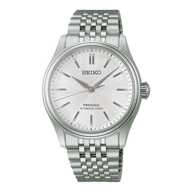 Seiko Presage Classic HCC001J1 Tomioka Silk Shironeri Silver Dial Stainless Steel Strap