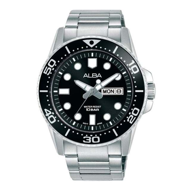 Alba Active AV3599X1 Men Black Dial Stainless Steel Strap