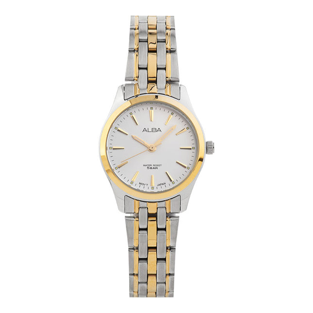 Alba ARX132X1 Ladies Silver Dial Dual Tone Stainless Steel Strap