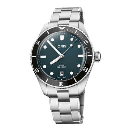 Oris Divers Date 01-733-7795-4055-SET Men Blue Dial Stainless Steel Strap