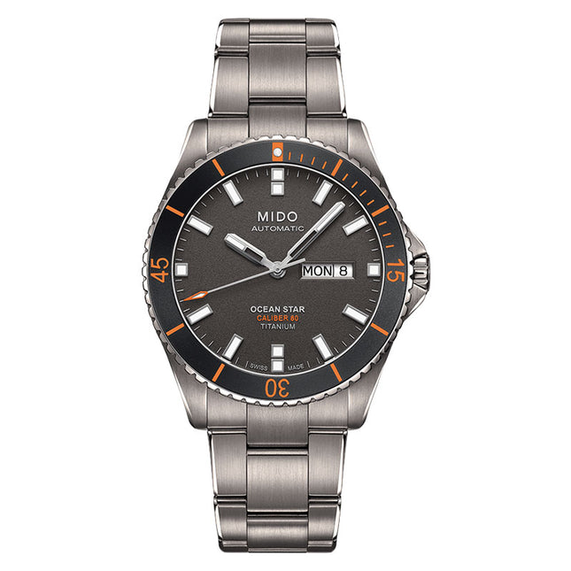MIDO Ocean Star M026.430.44.061.00 Caliber 80 Automatic Anthracite Dial Titanium Strap