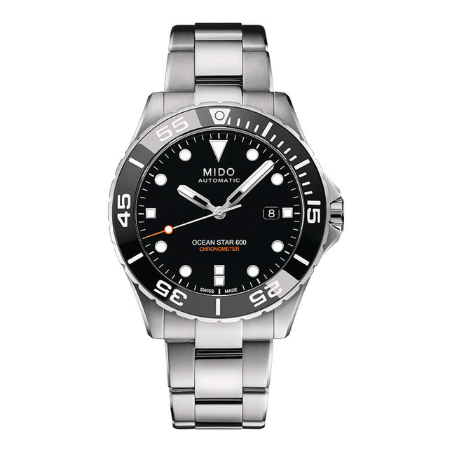 MIDO Ocean Star M026.608.11.051.00 COSC 600 Chronometer Automatic Black Dial Stainless Steel Strap