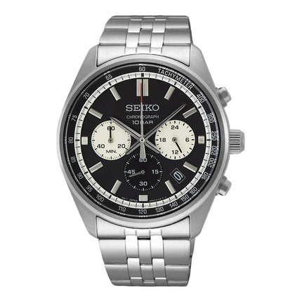 Seiko Chronograph SSB429P1 Reverse Panda Dual Tone Dial Stainless Steel Strap