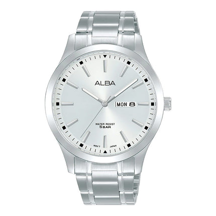 Alba Prestige AJ6157X1 Men Silver White Dial Stainless Steel Strap