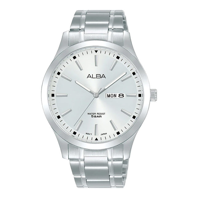 Alba Prestige AJ6157X1 Men Silver White Dial Stainless Steel Strap
