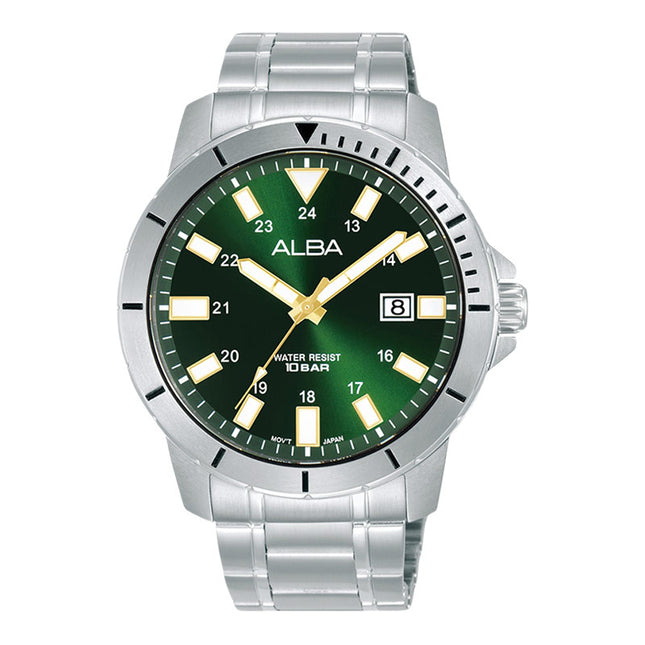 Alba Active AS9R95X1 Men Green Dial Stainless Steel Strap