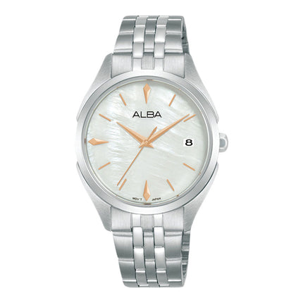 Alba Fashion AG8P39X1 Ladies Cutie MOP Dial Stainless Steel Strap