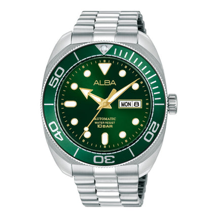 Alba Mechanical AL4817X1 Automatic Men Baby Turtle Green Dial Stainless Steel Strap