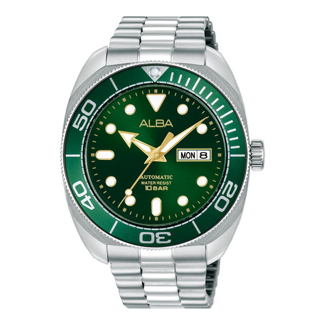 Alba Mechanical AL4817X1 Automatic Men Baby Turtle Green Dial Stainless Steel Strap