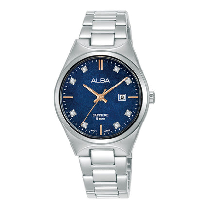Alba Prestige AH7ER7X1 Ladies Analog Blue Dial Stainless Steel Strap
