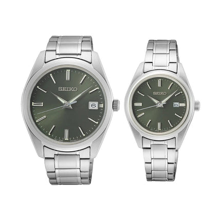 Seiko Classic SUR533P1_SUR527P1 Dress Olive Green Dial Stainless Steel Strap